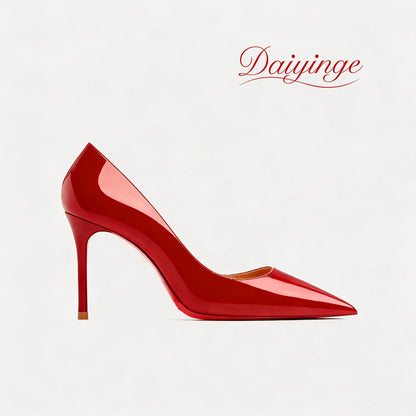 PointeChic — Escarpins Stiletto Cuir Verni Talon Haut Femme