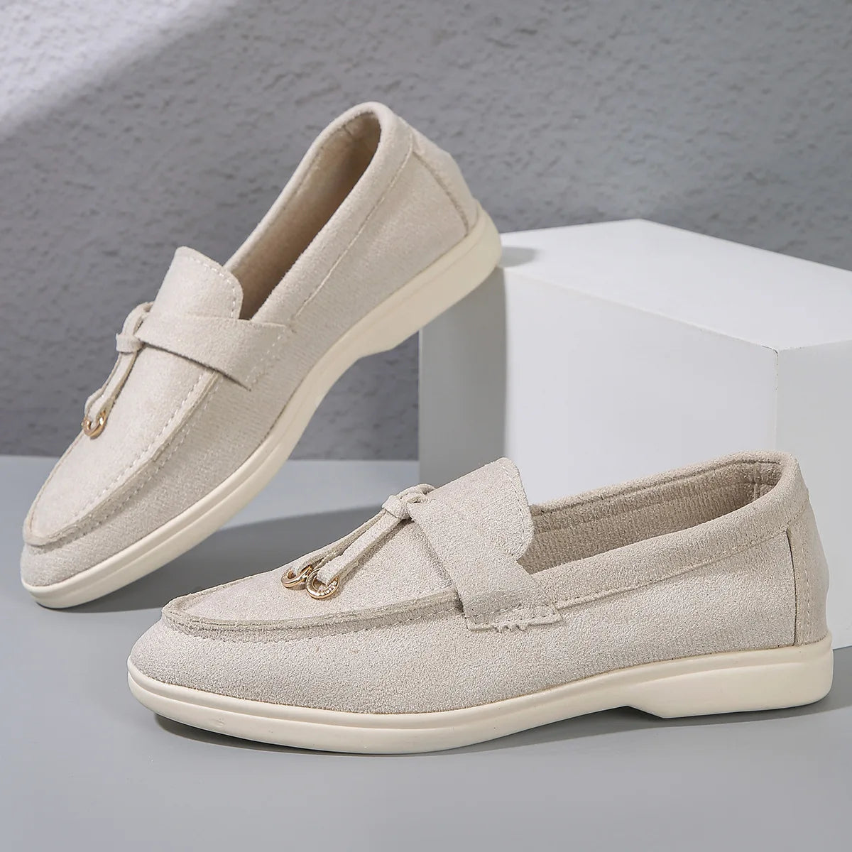 VelvetStep Femme — Mocassins Slip-On Velours Toutes Saisons