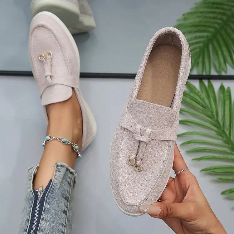 VelvetStep Femme — Mocassins Slip-On Velours Toutes Saisons