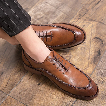 LeatherStep Élite — Chaussures en Cuir Véritable pour Homme