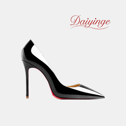 PointeChic — Escarpins Stiletto Cuir Verni Talon Haut Femme