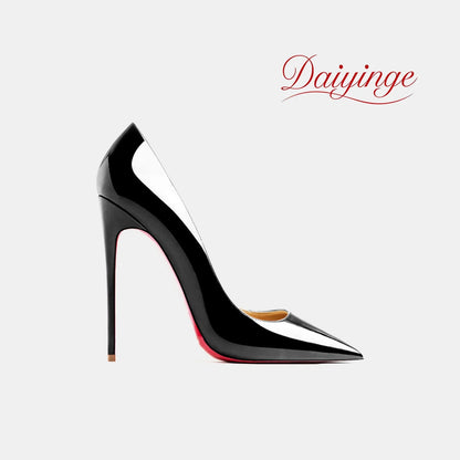 PointeChic — Escarpins Stiletto Cuir Verni Talon Haut Femme