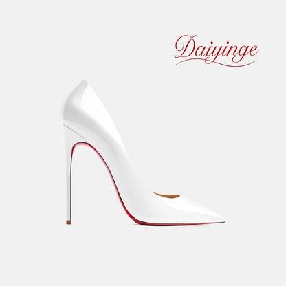 PointeChic — Escarpins Stiletto Cuir Verni Talon Haut Femme