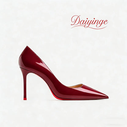 PointeChic — Escarpins Stiletto Cuir Verni Talon Haut Femme