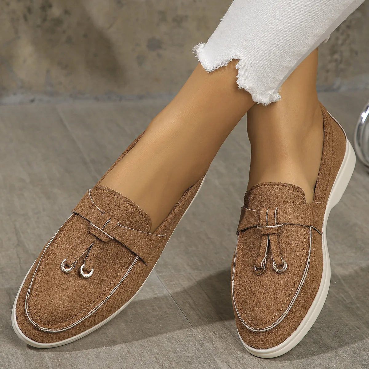 VelvetStep Femme — Mocassins Slip-On Velours Toutes Saisons