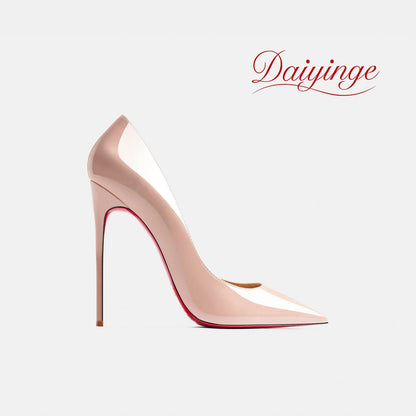 PointeChic — Escarpins Stiletto Cuir Verni Talon Haut Femme