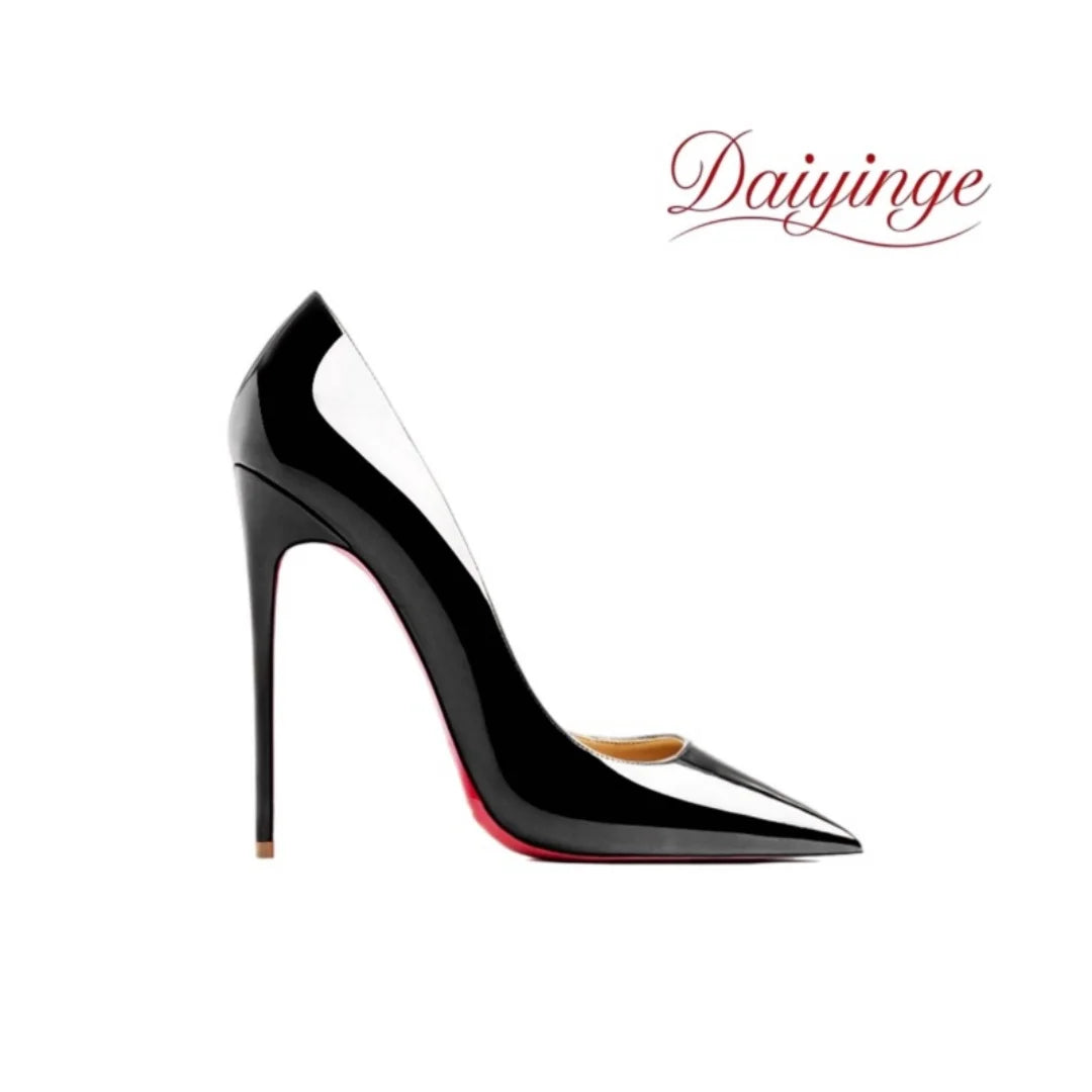 PointeChic — Escarpins Stiletto Cuir Verni Talon Haut Femme