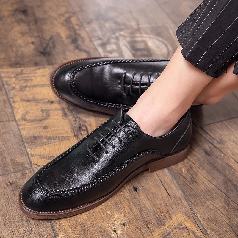 LeatherStep Élite — Chaussures en Cuir Véritable pour Homme