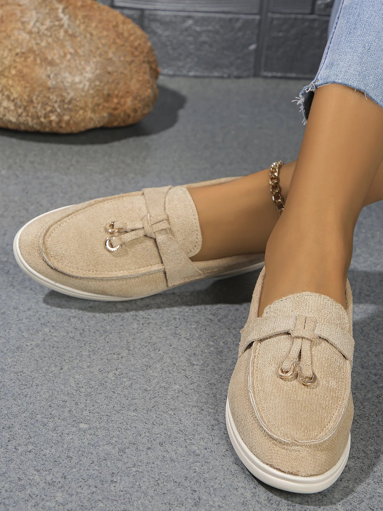 VelvetStep Femme — Mocassins Slip-On Velours Toutes Saisons