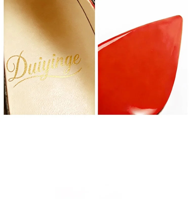 PointeChic — Escarpins Stiletto Cuir Verni Talon Haut Femme