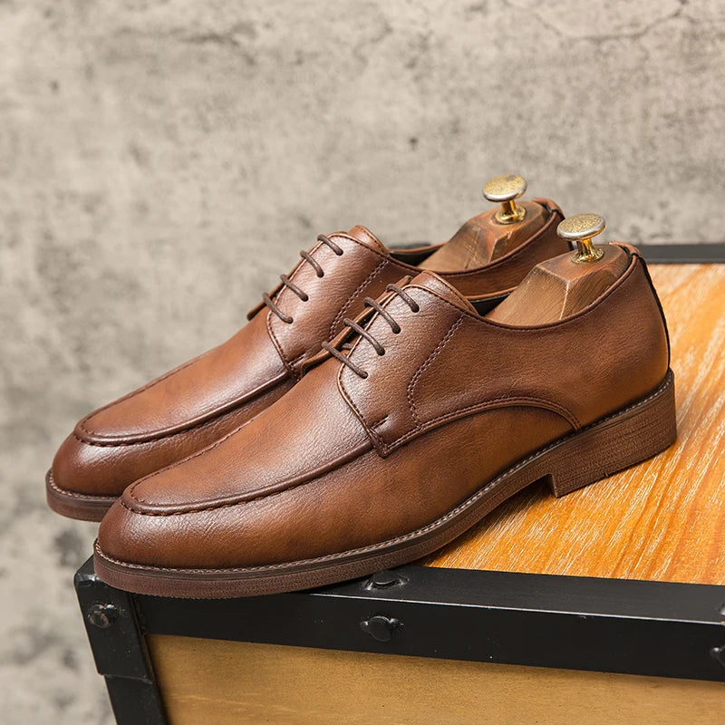 LeatherStep Élite — Chaussures en Cuir Véritable pour Homme