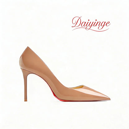 PointeChic — Escarpins Stiletto Cuir Verni Talon Haut Femme