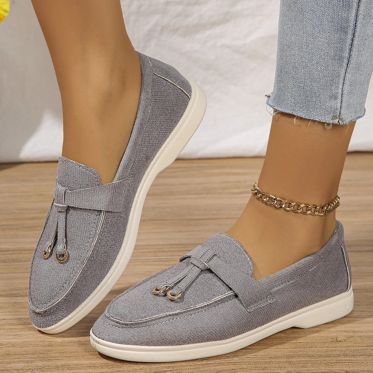 VelvetStep Femme — Mocassins Slip-On Velours Toutes Saisons