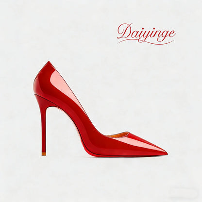 PointeChic — Escarpins Stiletto Cuir Verni Talon Haut Femme