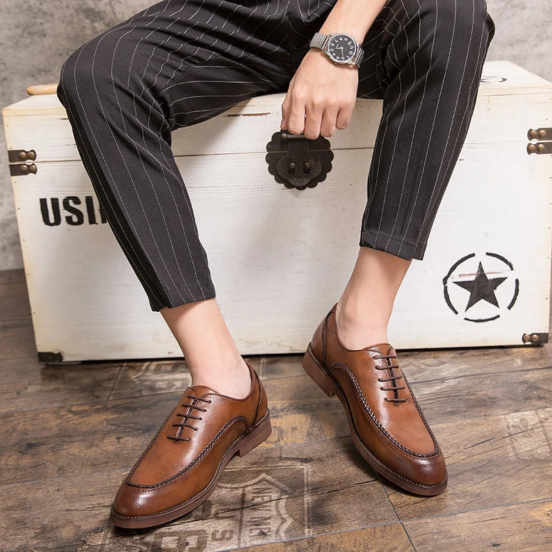 LeatherStep Élite — Chaussures en Cuir Véritable pour Homme