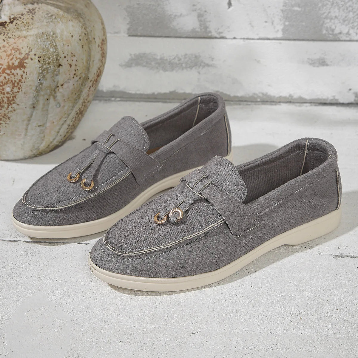 VelvetStep Femme — Mocassins Slip-On Velours Toutes Saisons