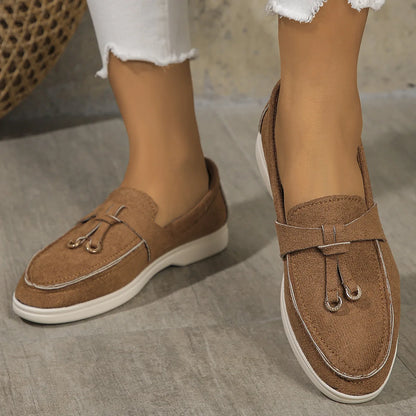 VelvetStep Femme — Mocassins Slip-On Velours Toutes Saisons