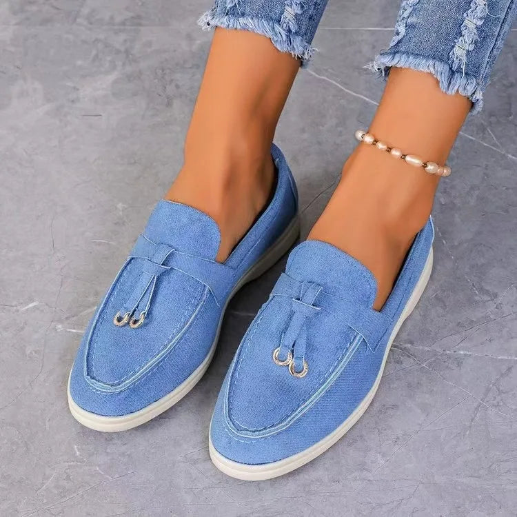 VelvetStep Femme — Mocassins Slip-On Velours Toutes Saisons