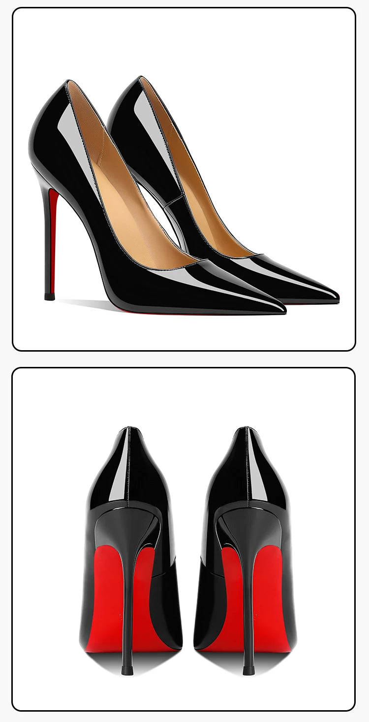 PointeChic — Escarpins Stiletto Cuir Verni Talon Haut Femme