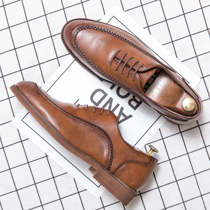 LeatherStep Élite — Chaussures en Cuir Véritable pour Homme