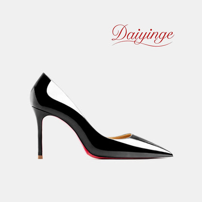 PointeChic — Escarpins Stiletto Cuir Verni Talon Haut Femme