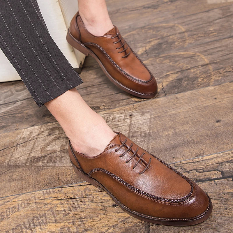 LeatherStep Élite — Chaussures en Cuir Véritable pour Homme