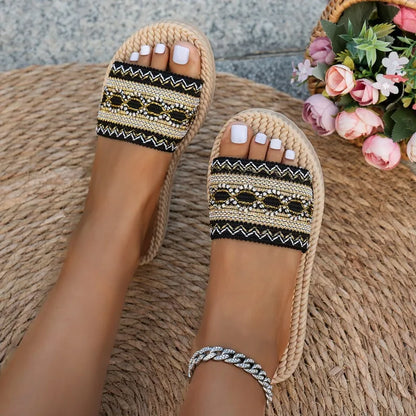 Mira™ – Mules Bohèmes à Pompons pour Femme