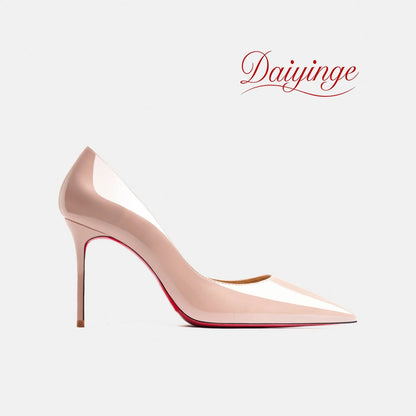 PointeChic — Escarpins Stiletto Cuir Verni Talon Haut Femme